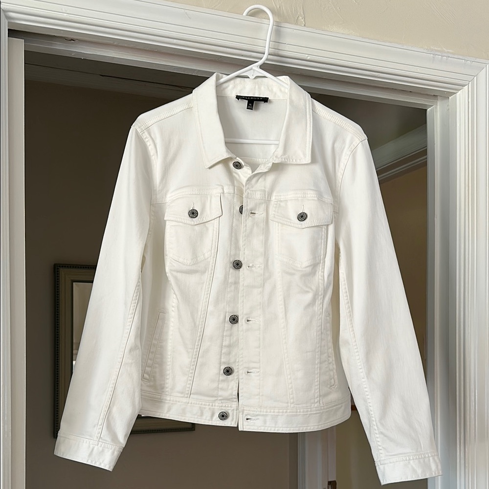 Talbots White Jean Jacket